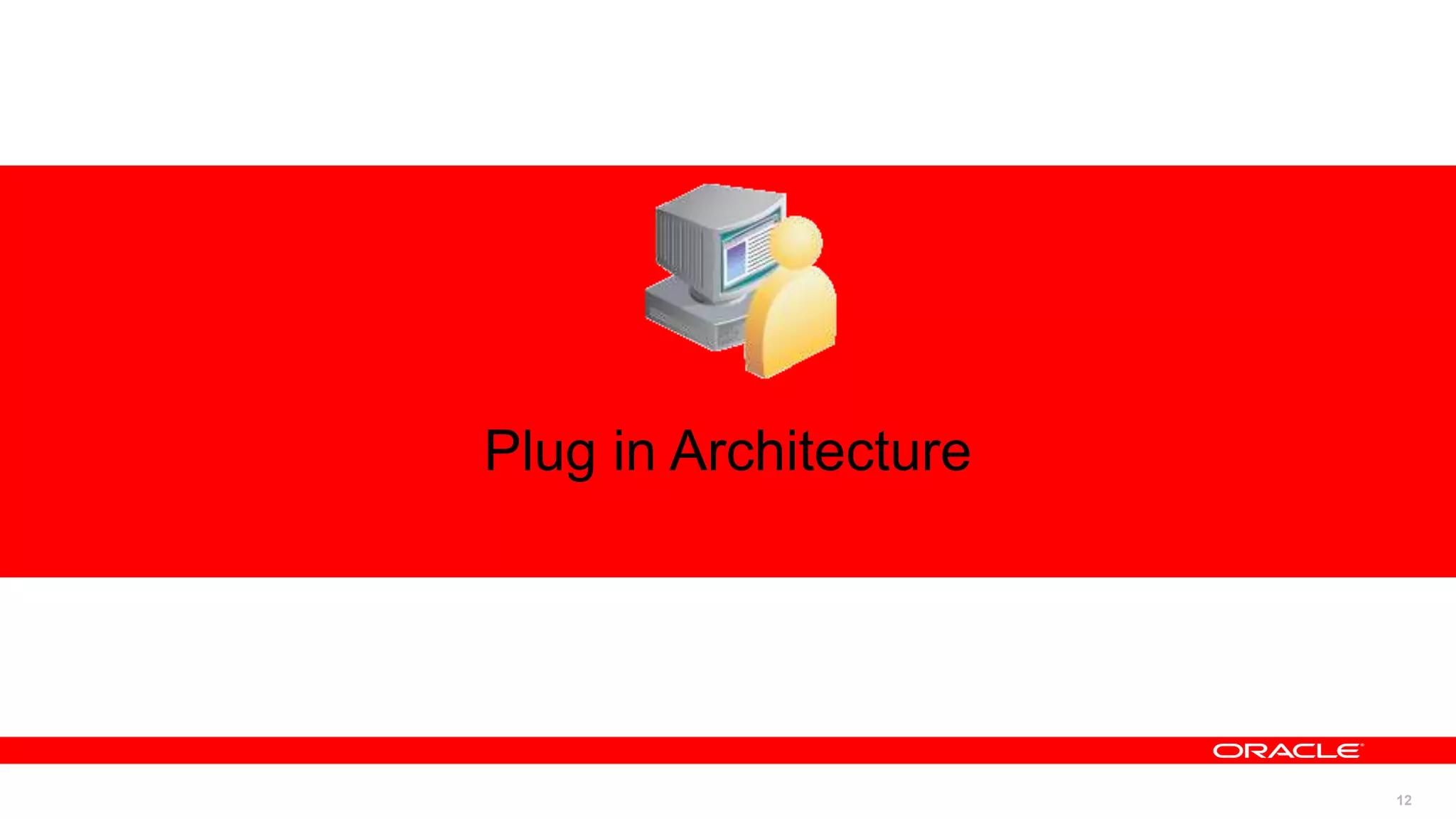 12
Plug in Architecture
 