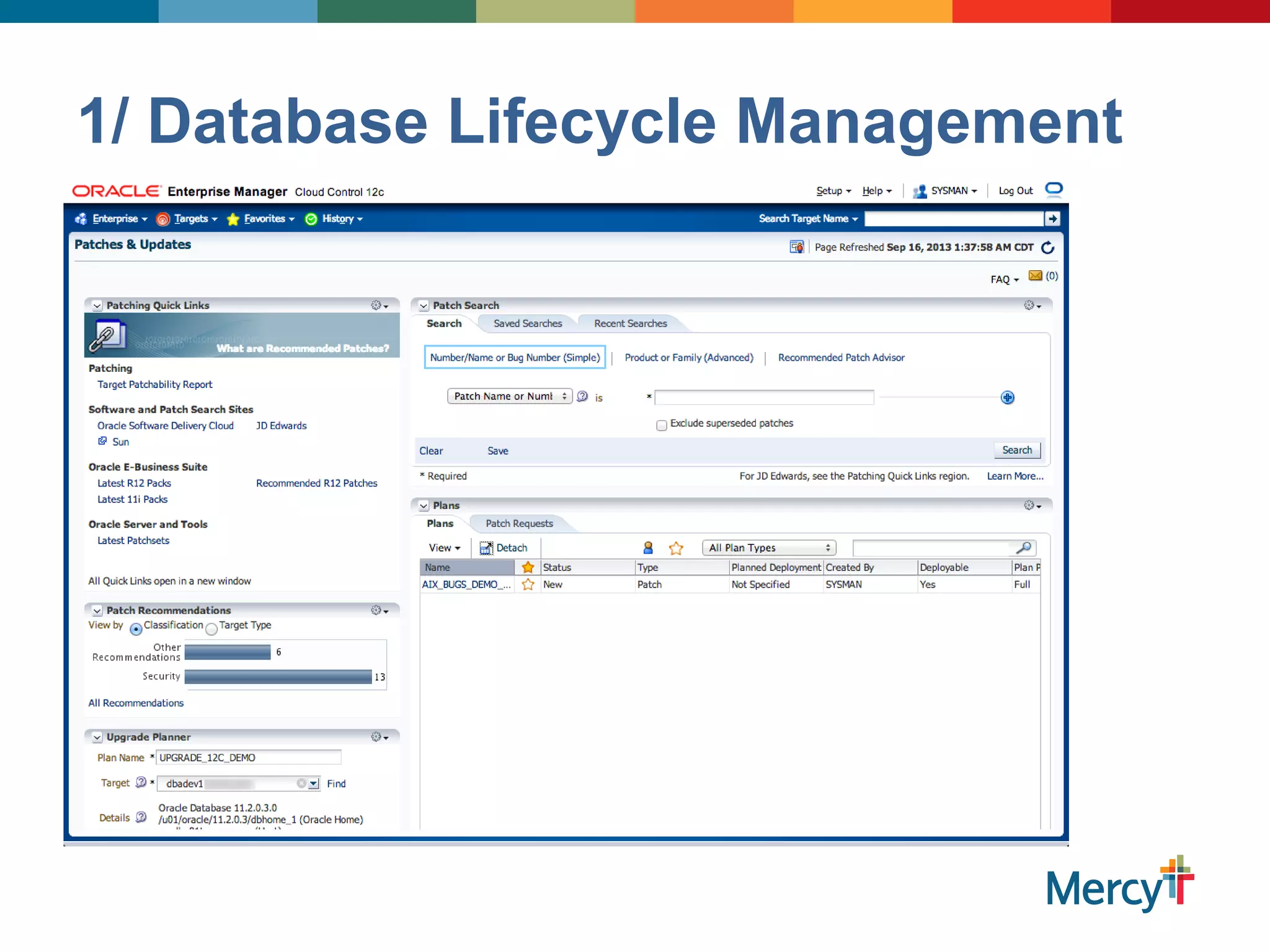 1/ Database Lifecycle Management
 