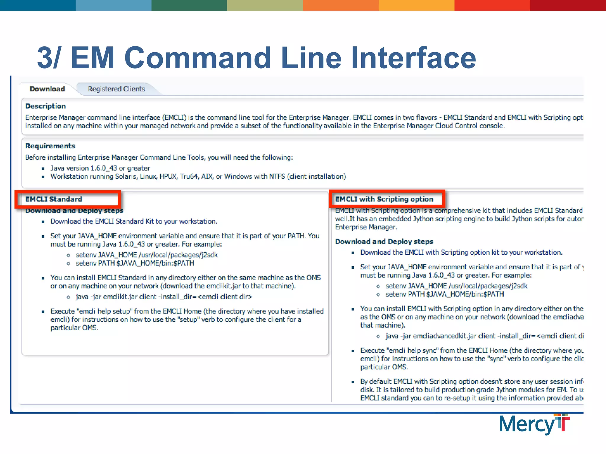 3/ EM Command Line Interface
 