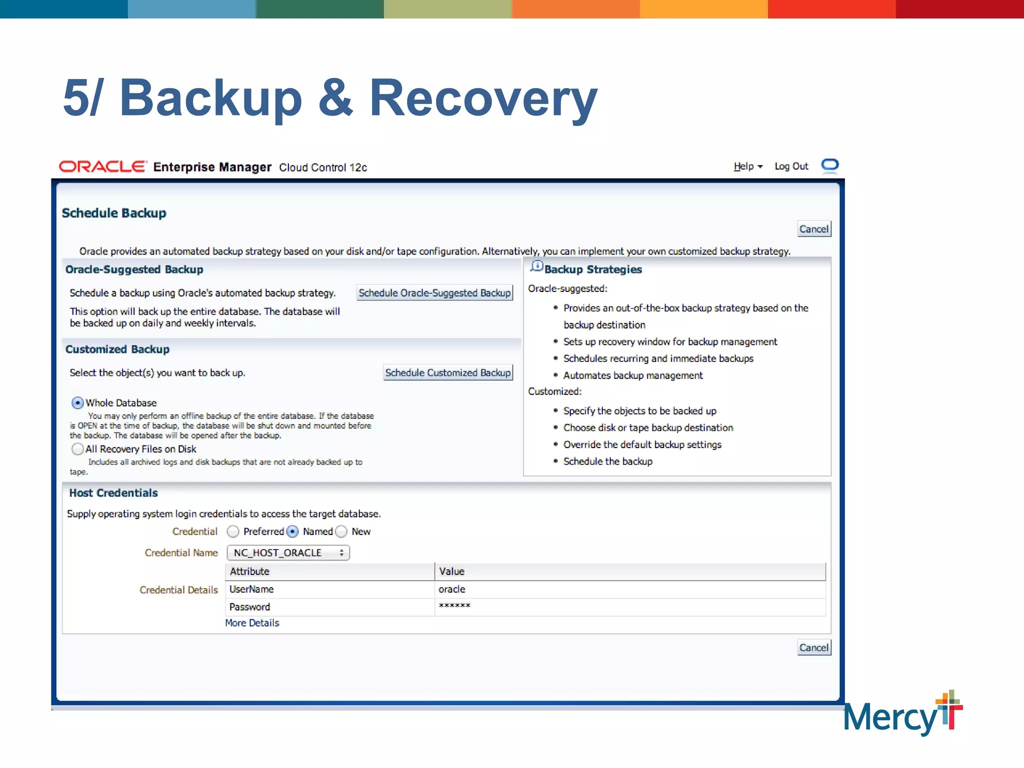5/ Backup & Recovery
 