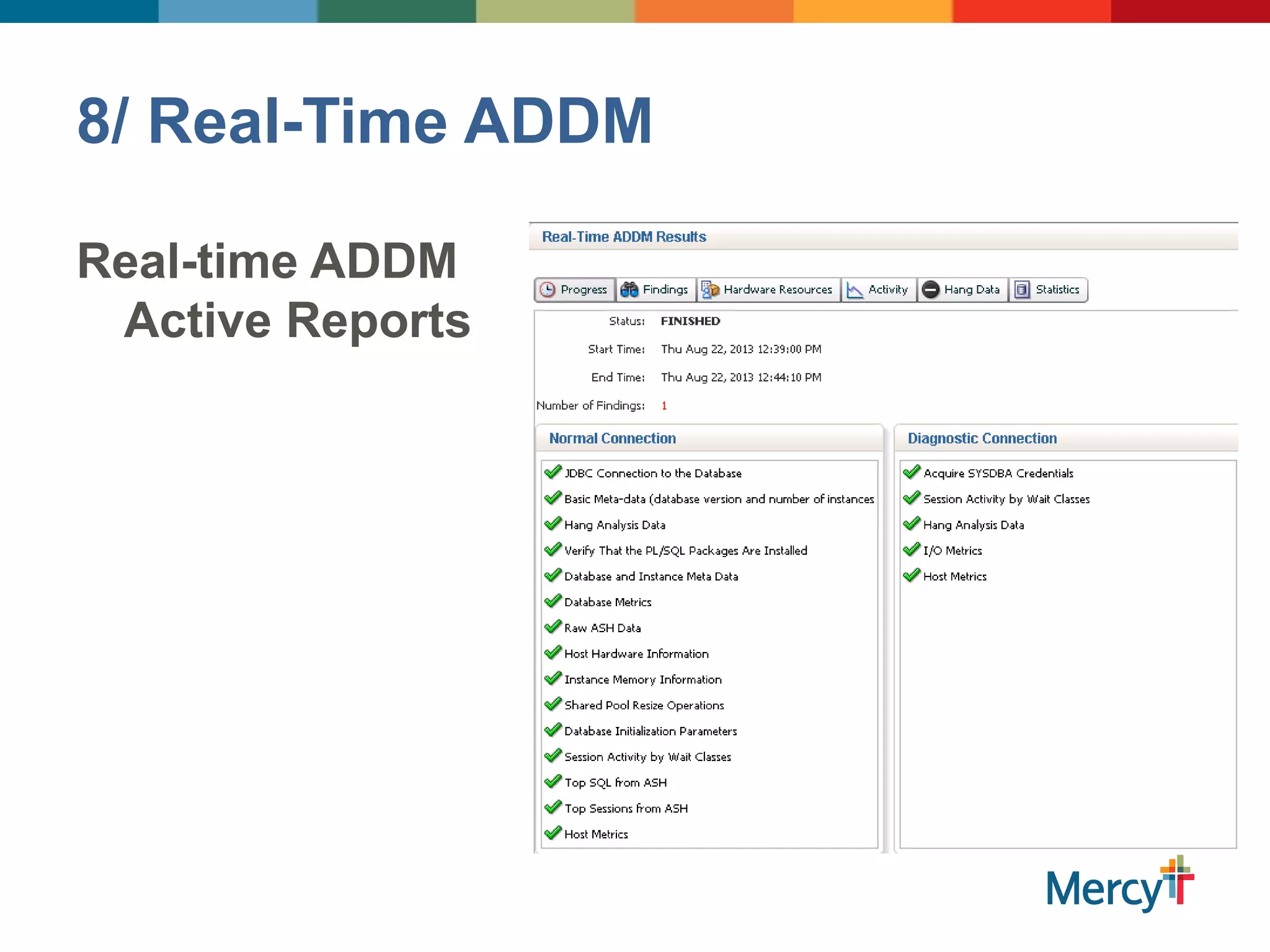 8/ Real-Time ADDM
Real-time ADDM
Active Reports
 