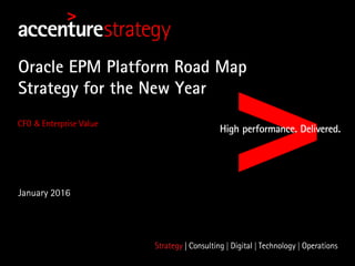 January 2016
Oracle EPM Platform Road Map
Strategy for the New Year
 