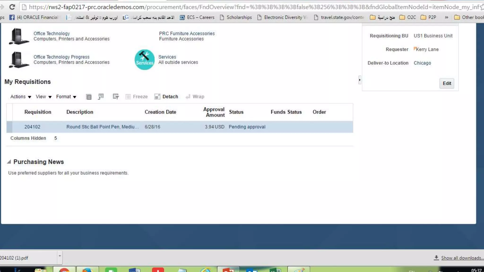 Oracle fusion financial  p2p cycle