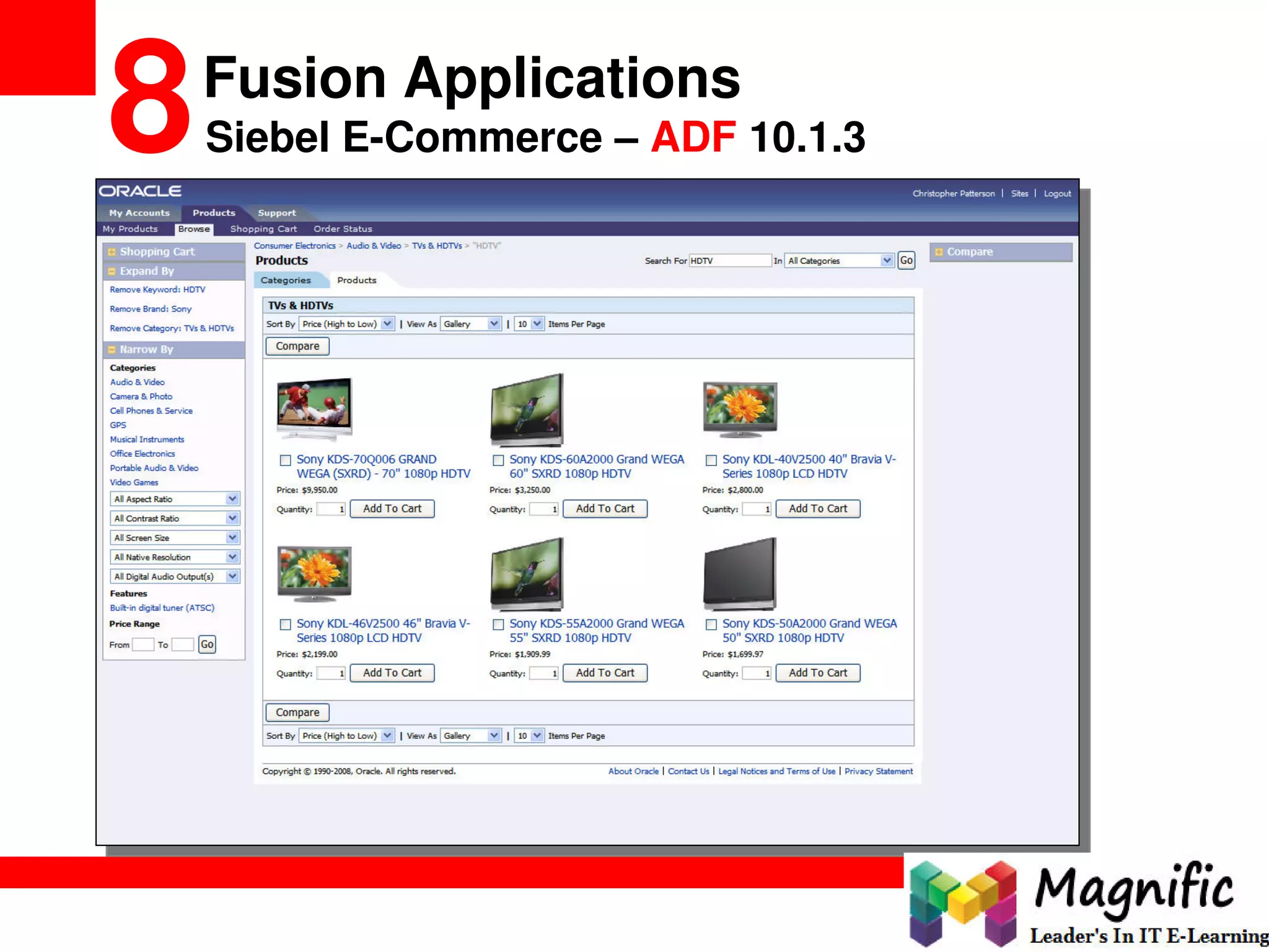 Fusion Applications
8Siebel E-Commerce – ADF 10.1.3
 