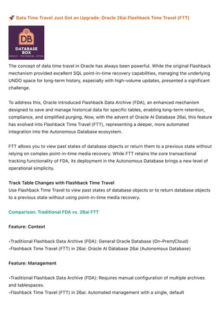 Oracle 26ai Flashback Time Travel: Enhanced Data Recovery & Compliance ...