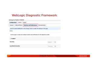 WebLogic Diagnostic Framework
Oracle Fusion
Middleware
 