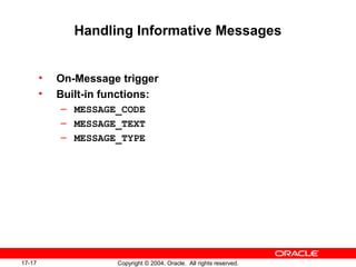 Oracle forms les17 | PPT