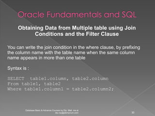 Oracle fundamentals and sql | PPSX