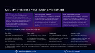 MODULE
2
Security: Protecting Your Fusion Environment
RBAC Model Foundation
Role-Based Access Control (RBAC) is the
cornerstone of Fusion security. Rather than
assigning permissions directly to users, access is
granted through roles that encapsulate specific
privileges. This approach ensures consistency,
simplifies auditing, and makes it easier to
onboard new users or adjust permissions as
responsibilities change.
Security Console Mastery
Navigate the Security Console with confidence
to manage the entire security lifecycle. Learn
to search for roles, analyze role hierarchies,
understand role inheritance, and use the
security reports that help you maintain
compliance and troubleshoot access issues
efficiently.
Role Provisioning Process
Master the end-to-end process of provisioning
roles to users. Understand the approval
workflow, learn to create role mapping rules
that automatically assign roles based on user
attributes like department or location, and
discover best practices for maintaining clean,
auditable role assignments.
Understanding Role Types and Their Purpose
Job Roles
The highest level of abstraction, job
roles represent real-world job
functions like "Accounts Payable
Manager" and aggregate multiple
duty roles together.
Duty Roles
Duty roles represent specific business
functions such as "Invoice Creation"
or "Expense Report Approval" and
contain the actual privileges needed
to perform tasks.
Data Roles
Data roles control access to specific
data sets, ensuring users only see
information relevant to their business
unit, legal entity, or other
organizational dimension.
Abstract Roles
Abstract roles serve as building
blocks, grouping common privileges
that are inherited by other roles. They
simplify role maintenance by
centralizing common permissions.
Learn to manage functional users (service accounts used for integrations), set granular permissions at the object and action level, and implement the principle
of least privilege to maintain a secure yet functional environment. Understanding these security fundamentals is critical for any technical role in Fusion
implementations.
+91 8125323232
www.techleadsit.com
 
