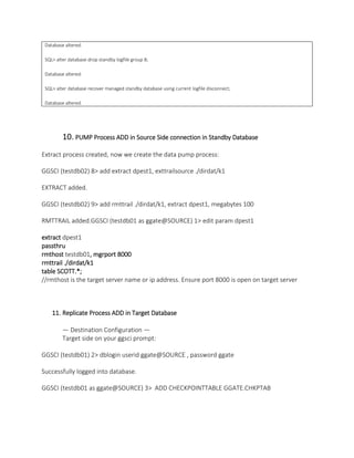 Oracle goldengate 11g schema replication from standby database | PDF