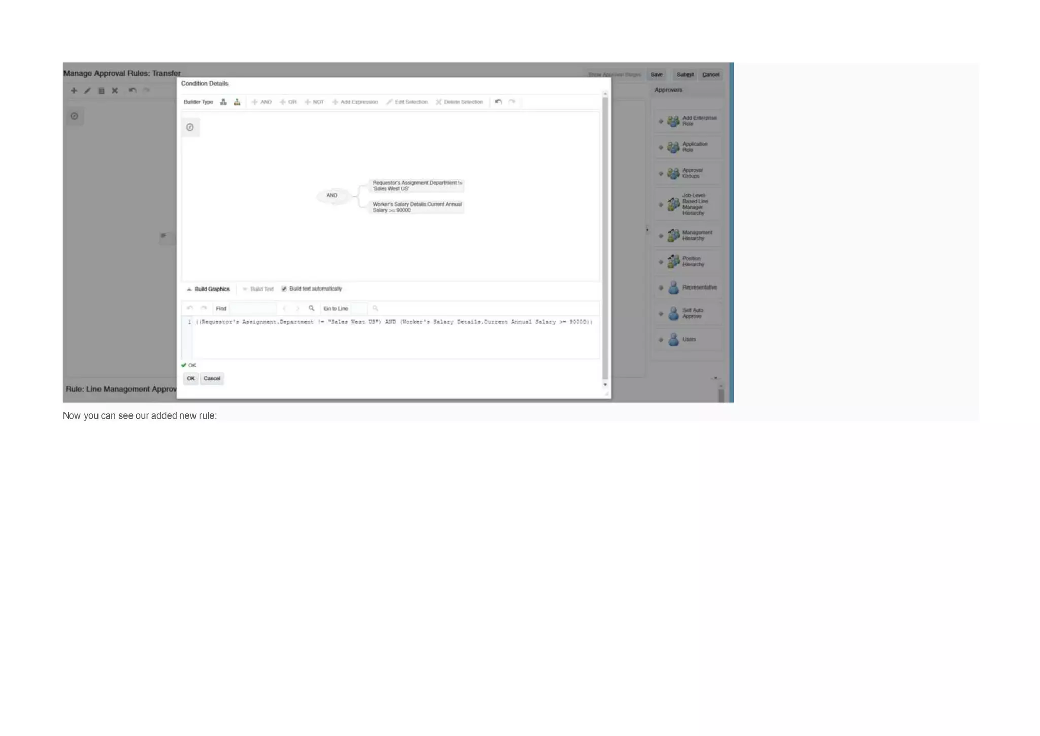 Now you can see our added new rule:
 