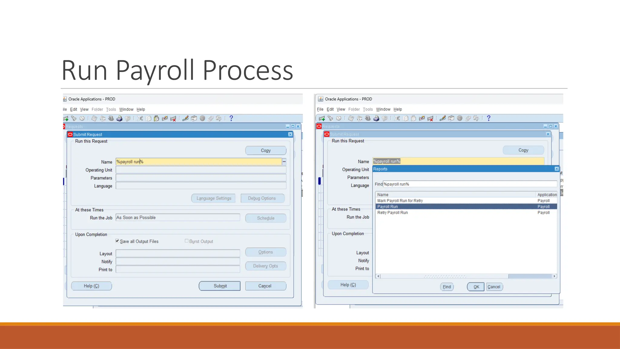 Run Payroll Process
 