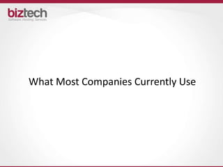 What Most Companies Currently Use
 