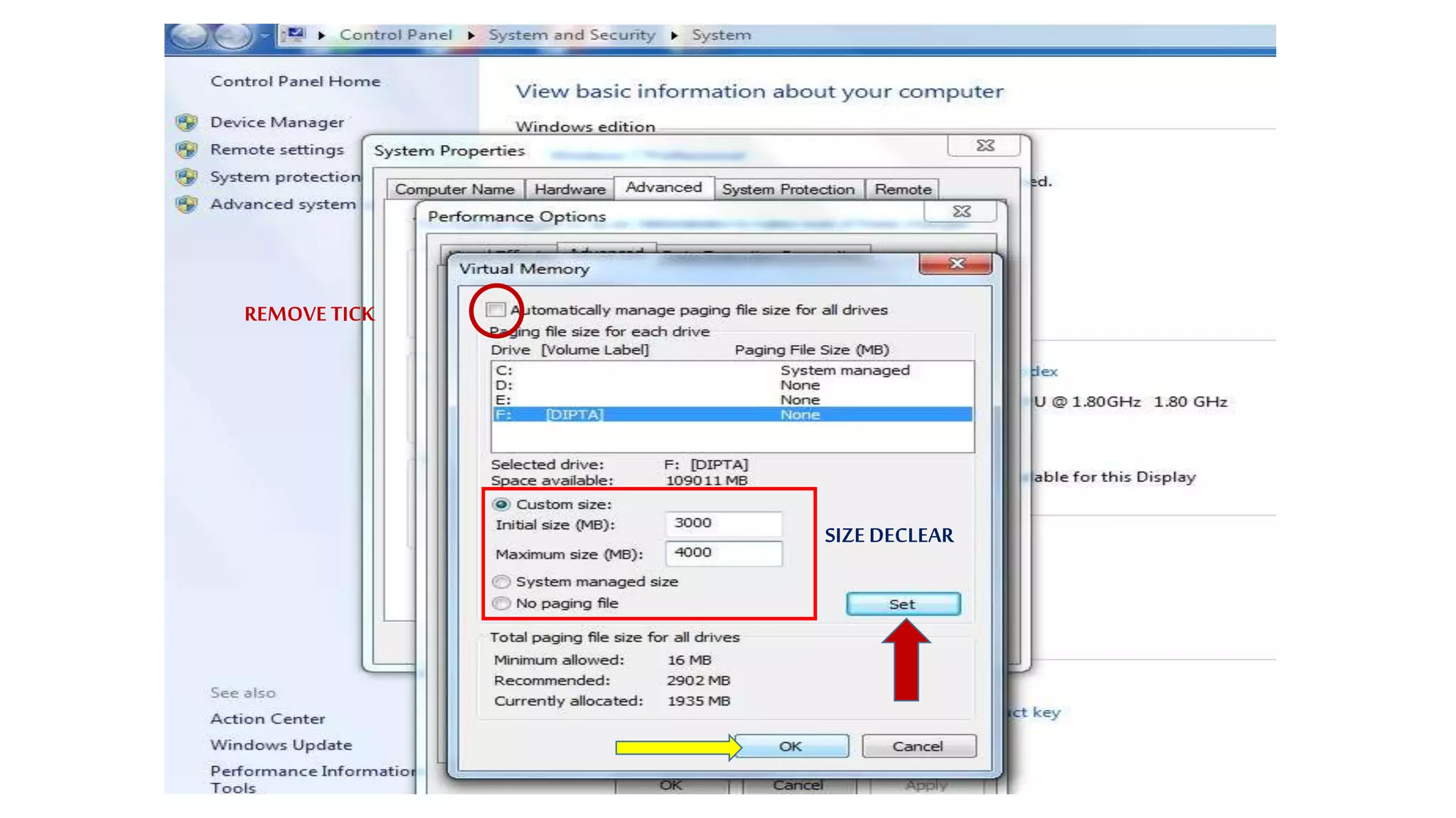 REMOVE TICK
SIZE DECLEAR