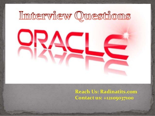 Oracle interview questions