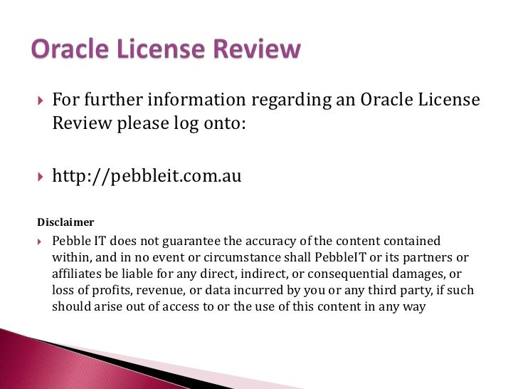 Oracle License Review