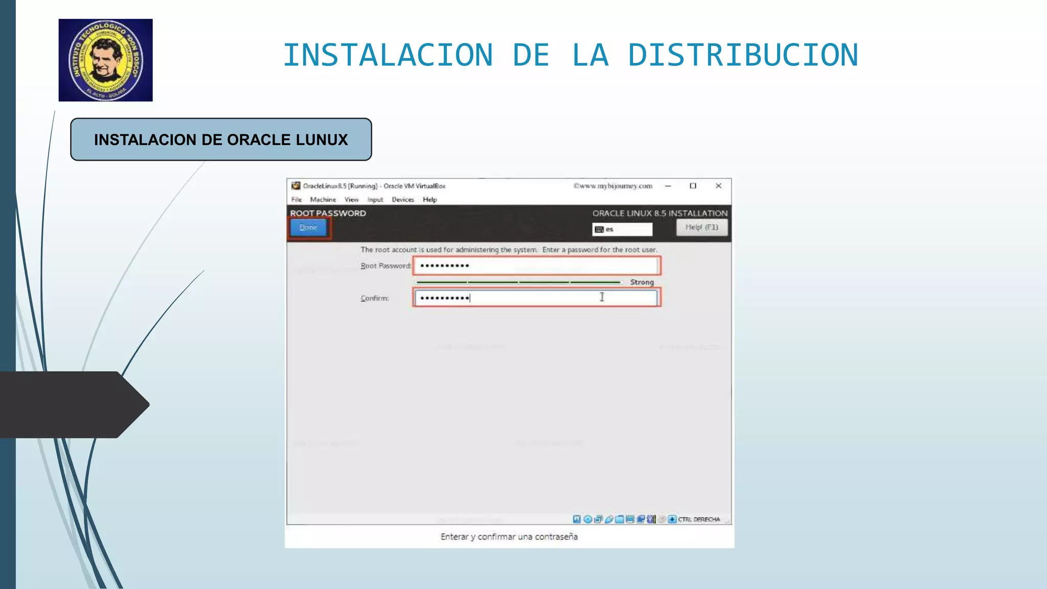 INSTALACION DE LA DISTRIBUCION
INSTALACION DE ORACLE LUNUX
 