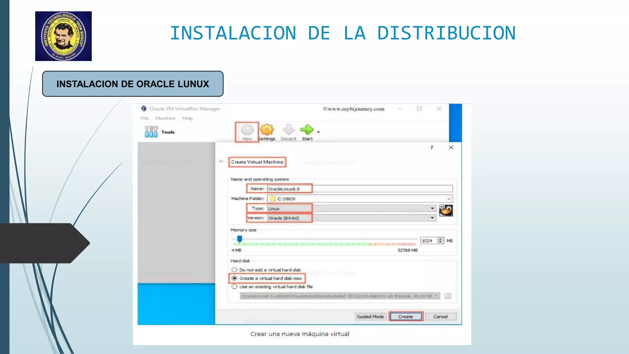 INSTALACION DE LA DISTRIBUCION
INSTALACION DE ORACLE LUNUX
 