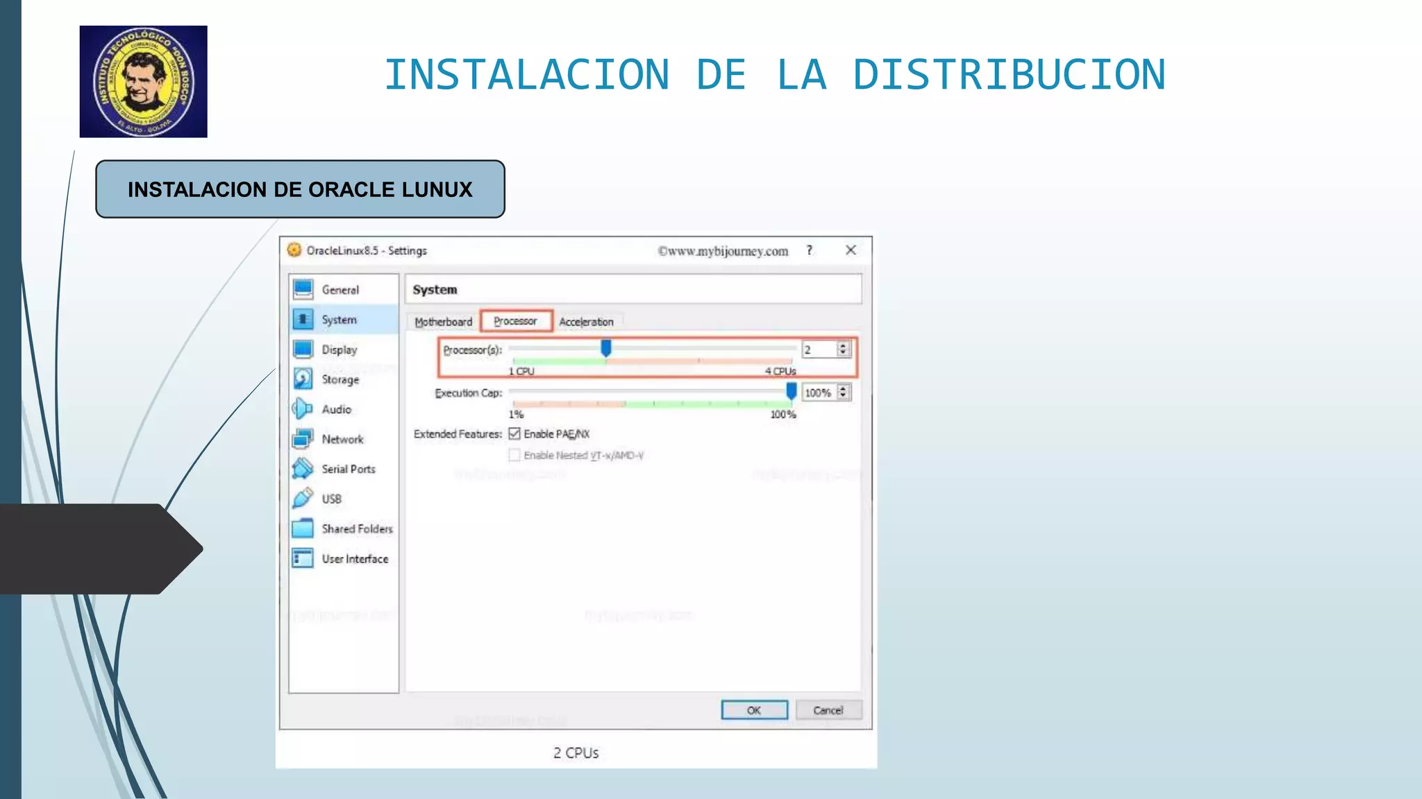 INSTALACION DE LA DISTRIBUCION
INSTALACION DE ORACLE LUNUX
 