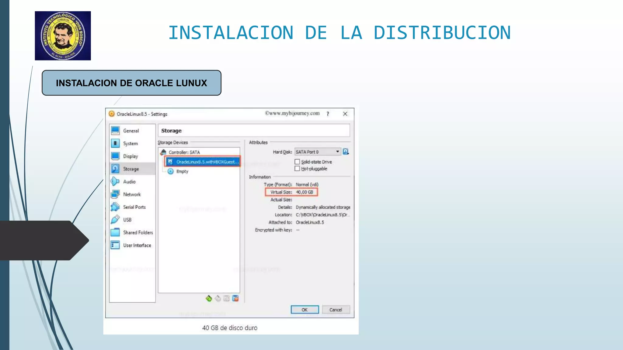 INSTALACION DE LA DISTRIBUCION
INSTALACION DE ORACLE LUNUX
 