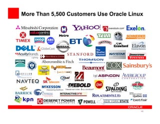 More Than 5,500 Customers Use Oracle Linux
• 4
 