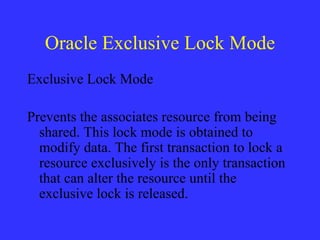 Oracle locking | PPT
