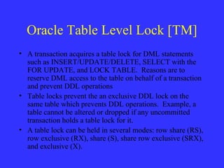 Oracle locking | PPT