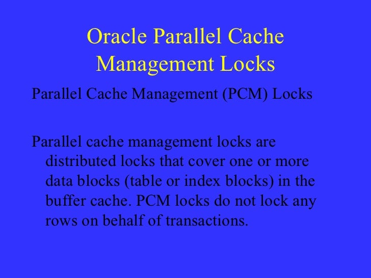 Oracle locking