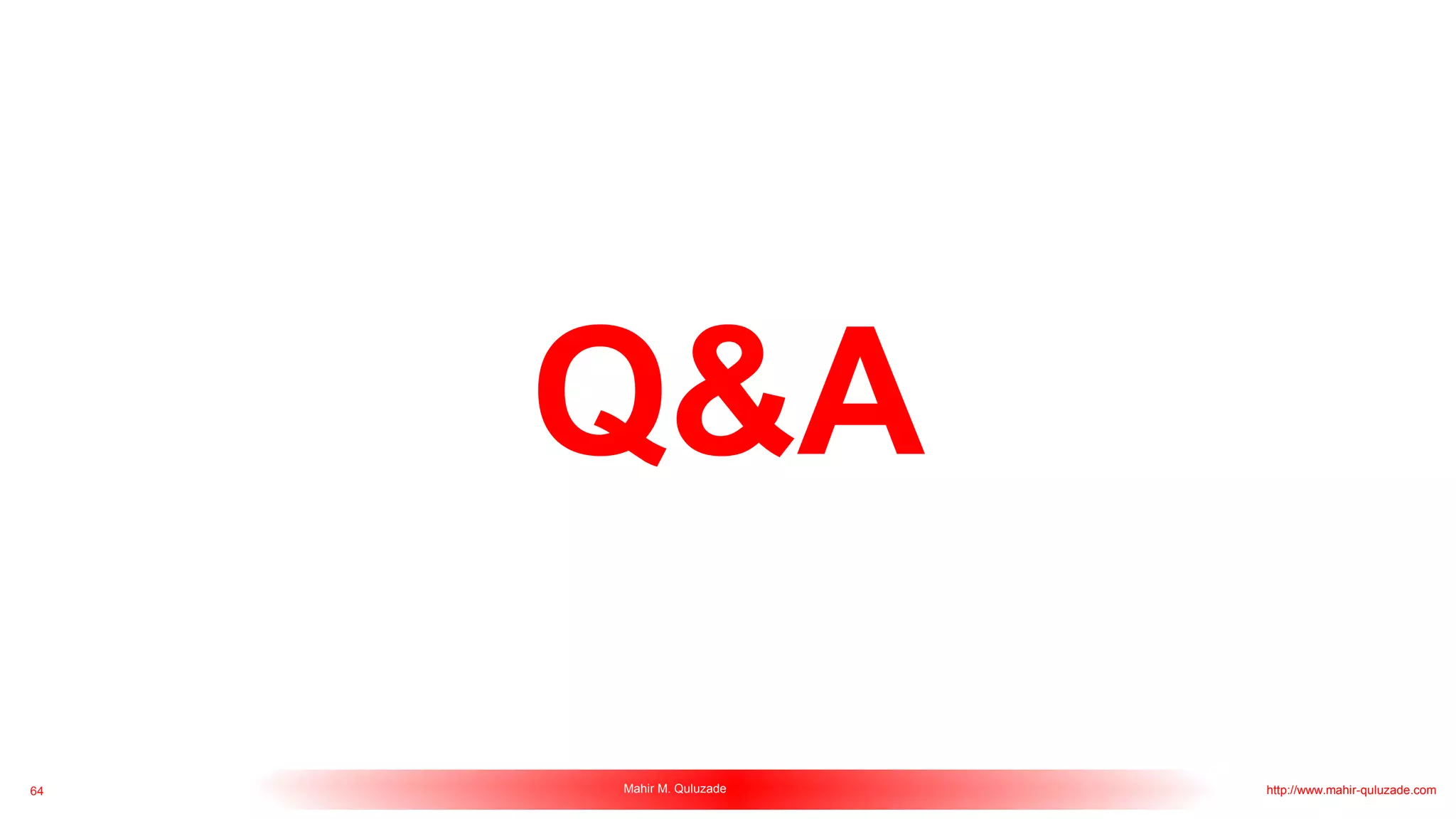 64 Mahir M. Quluzade http://www.mahir-quluzade.com
Q&A
 