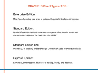 Oracle mysql comparison | PPTX | Databases | Computer Software and ...
