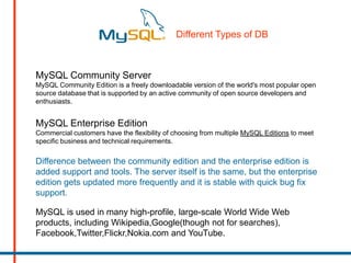 Oracle mysql comparison | PPTX | Databases | Computer Software and ...
