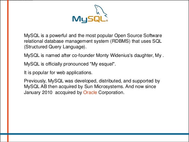 Oracle mysql comparison