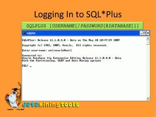 Logging In to SQL*Plus 
