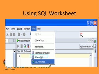 Using SQL Worksheet 