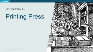 Printing Press 
4 
MARKETING 1.0 
@jellett • #OOW14 
© NFUSION GROUP, LLC. PROPRIETARY AND 
CONFIDENTIAL. 
 