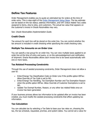 Oracle order management implementation manual | DOCX