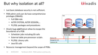 TechEvent 2019: Oracle PDB Isolation and Security; Stefan Oehrli ...
