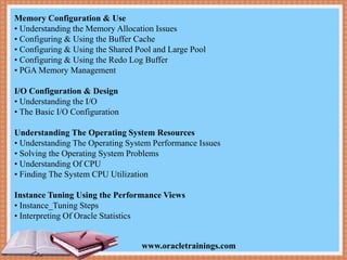 Oracle Performance Tuning Training | Oracle Performance Tuning | PPTX