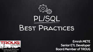 Oracle PL/SQL Best Practices | PPTX