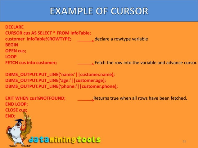 Oracle: Cursors | PPT