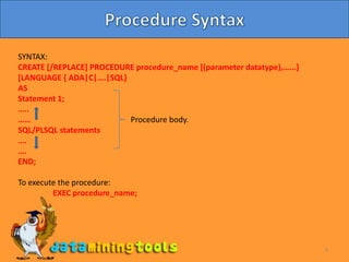 Oracle: Procedures | PPTX
