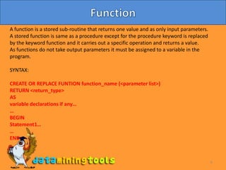 Oracle: Procedures | PPTX