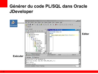 I - 37
Générer du code PL/SQL dans Oracle
JDeveloper
Editer
Exécuter
 