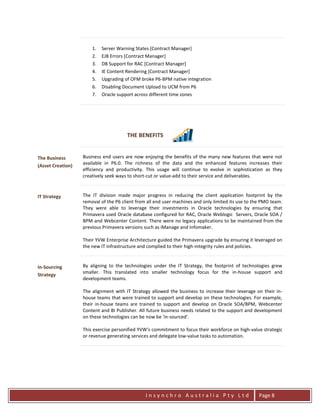 Oracle Primavera P6 r8.2 and cm14 on exa platform using oracle fusion ...