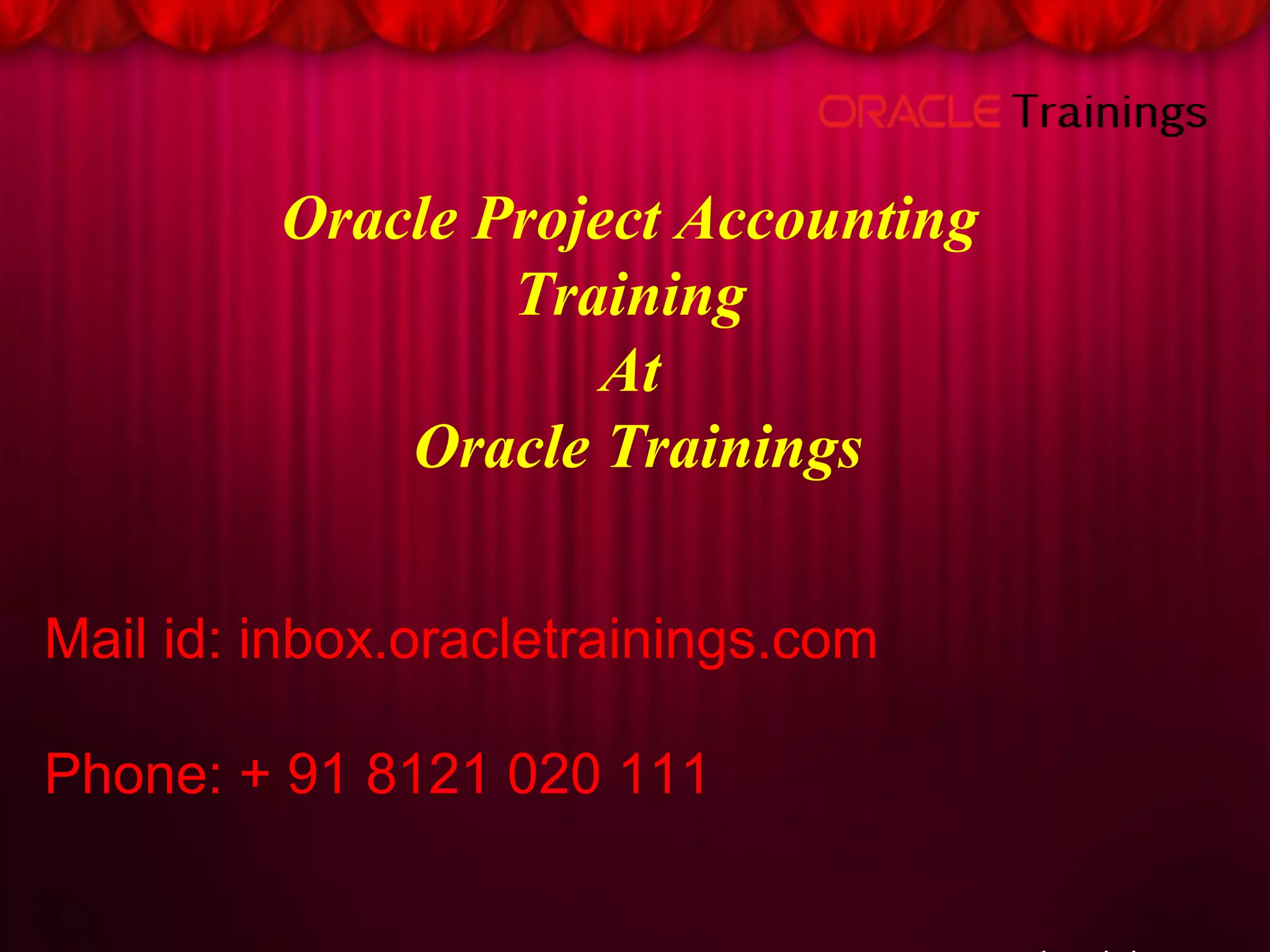 oracle project accounting | best oracle project accounting training ...