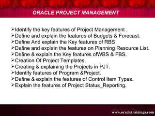 Oracle Number Rbs oracle project accounting | best oracle project accounting training | PPT