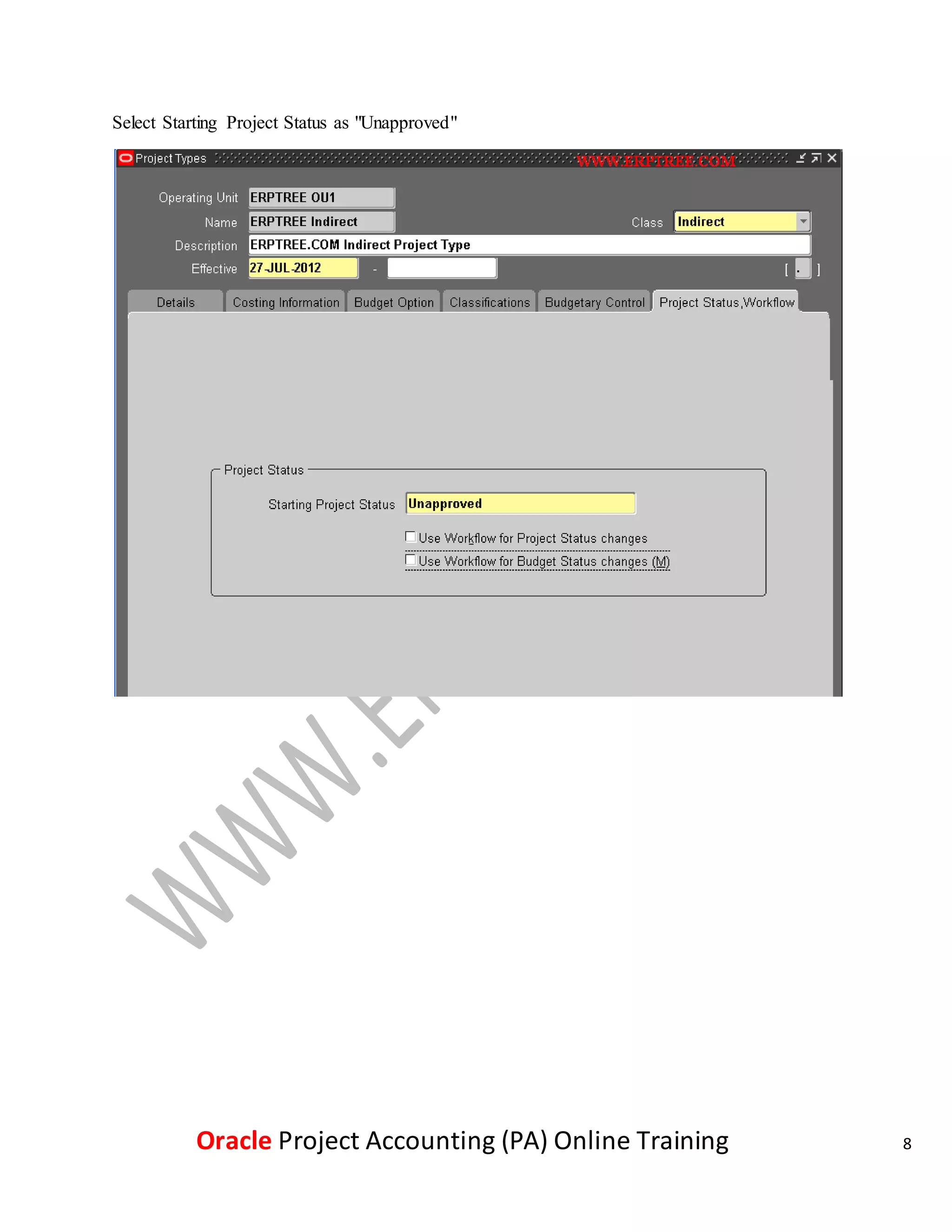 Oracle Project Accounting (PA) Online Training | DOCX