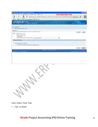 Oracle Project Accounting (PA) Online Training | DOCX