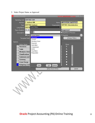 Oracle Project Accounting (PA) Online Training | DOCX