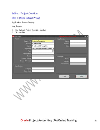 Oracle Project Accounting (PA) Online Training | DOCX